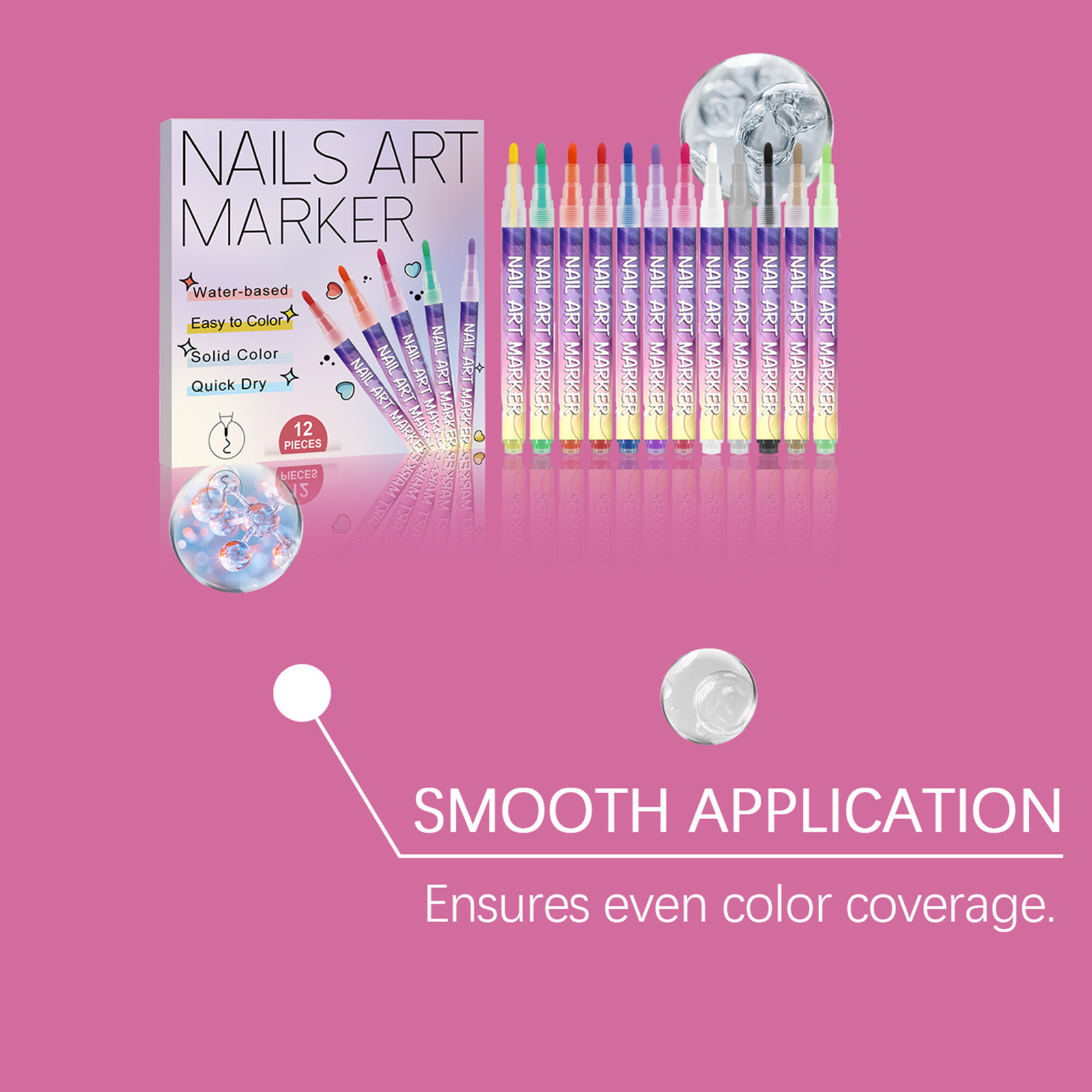 12Pcs Nail Art Pens With Fine  – Correction Pen Fine recenzja i cena