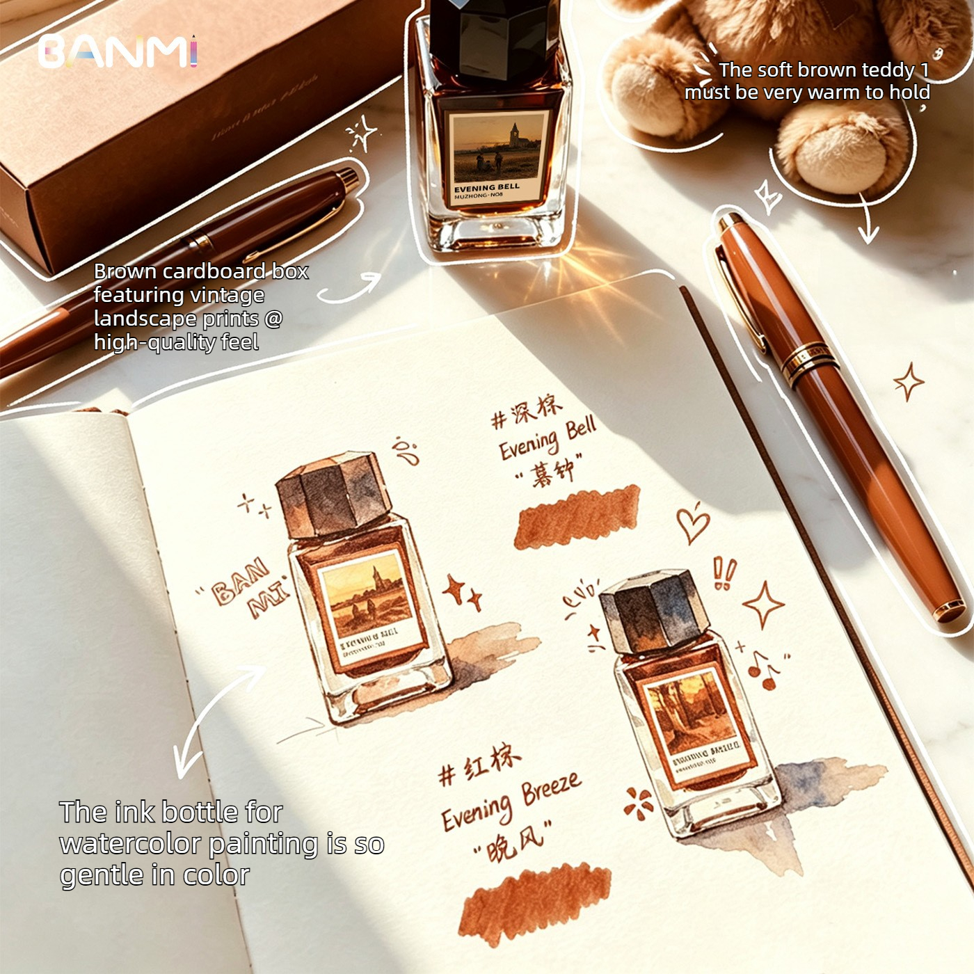 BANMI 10 Color Fountain Pens I – Fountain Pen Bottled Ink recenzja i cena