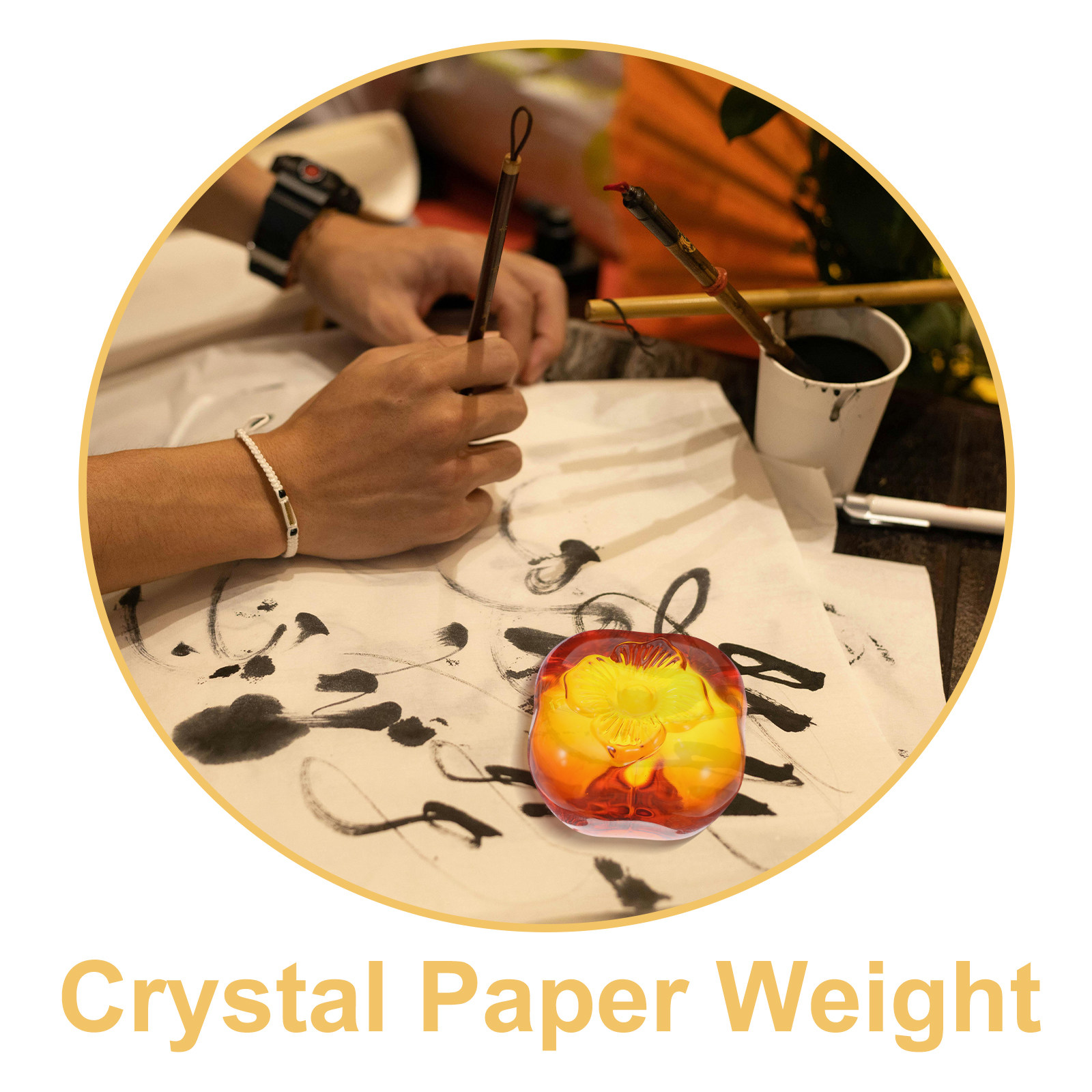 Heavy Glass Persimmon Paperwei – Book Weight Glass recenzja i cena