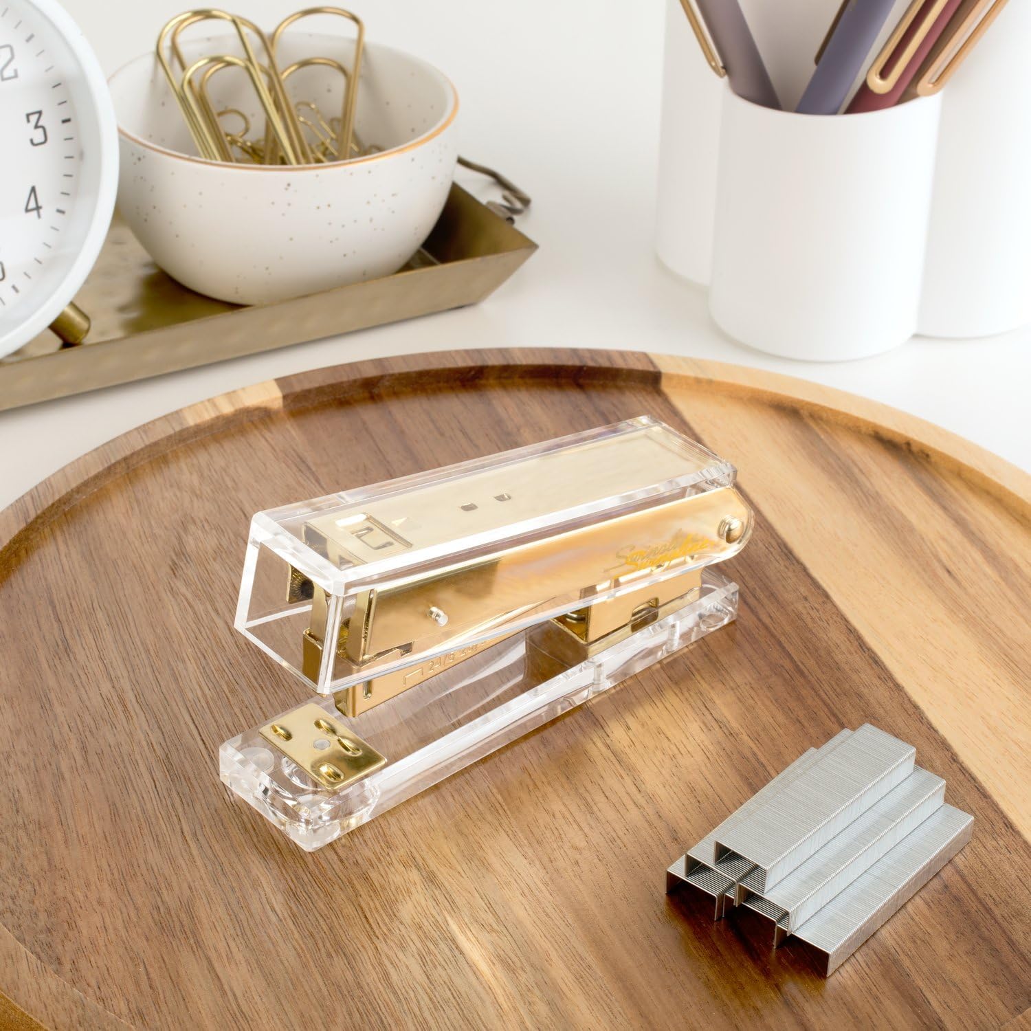 Compact Acrylic Gold Stapler,  – Stapler Half Strip recenzja i cena