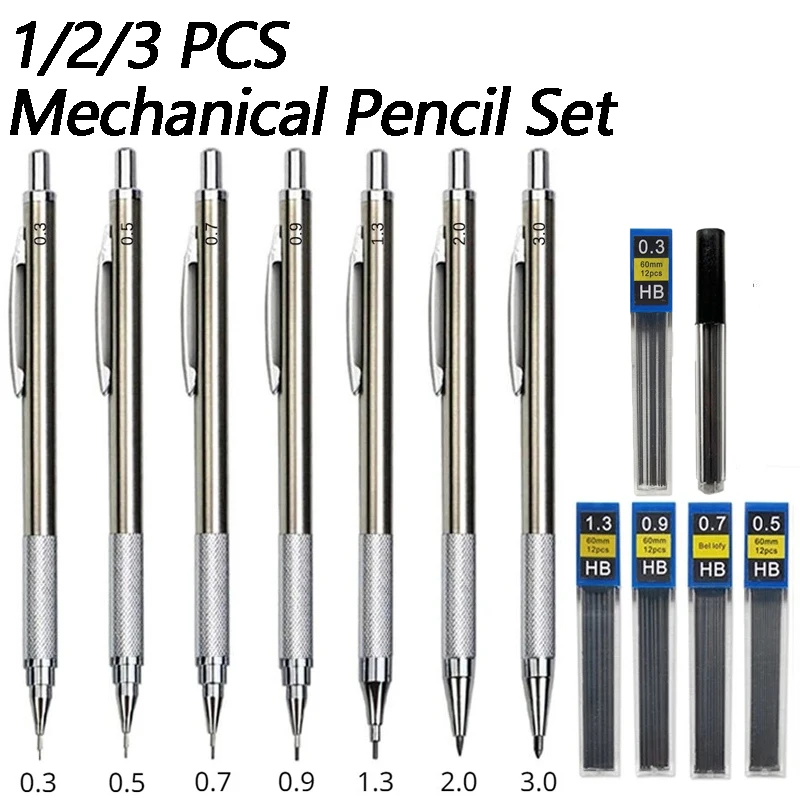 1/2/3 PCS Metal Drawing Pencil – Mechanical Pencil 0.3 recenzja i cena