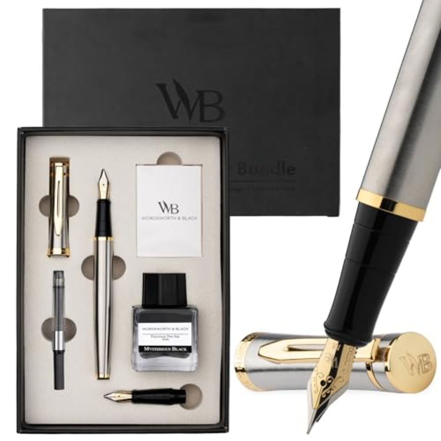 Fountain Pen Set, 18K Gilded M – Fountain Pen Bottled Ink recenzja i cena